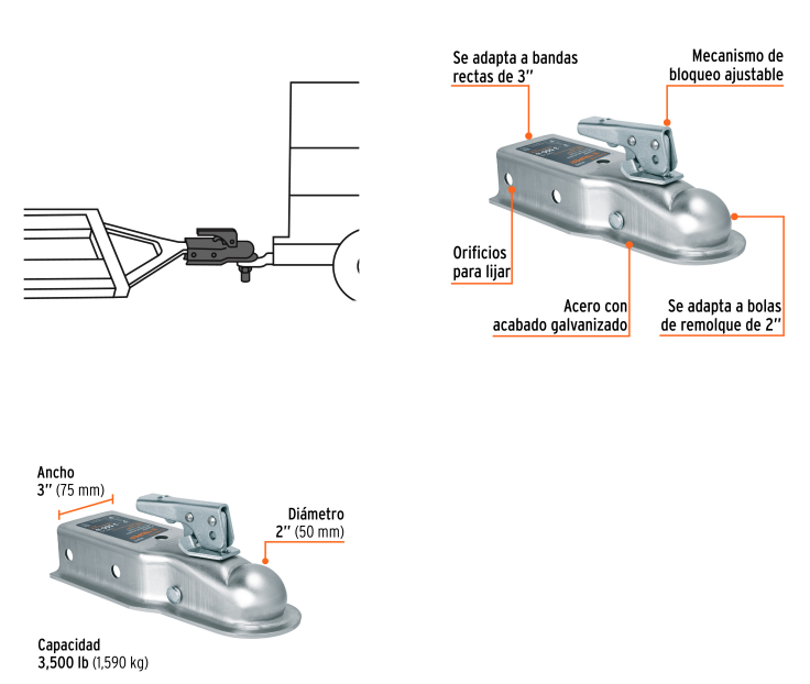 ACOPLADOR PARA BOLA DE ARRASTRE CLASSI 44442 TRUPER