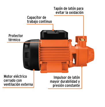 BOMBA PERIFERICA PARA AGUA DE 1 HP 10070 TRUPER