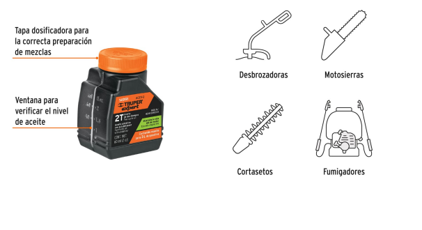 ACEITE PARA MOTOR DE DOS TIEMPOS 2 OZ 14991 TRUPER