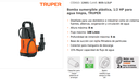 BOMBA SUMERGIBLE, AGUA LIMPIA, 1/2 HP 12601 TRUPER