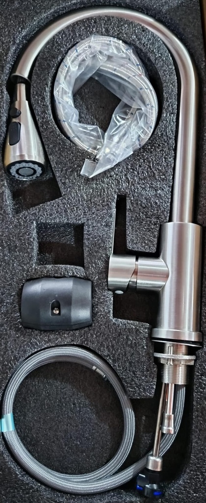 LLAVE INDIV P/LAVAT MONOMANDO FUNCION D/SPRAY CABEZA EXTENSIBLE COL/SATINADO AL0047 ALDOSA