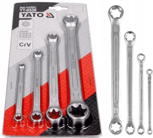 LLAVE DOBLE TORX E6-E24, 4PCS YT-0530 YATO