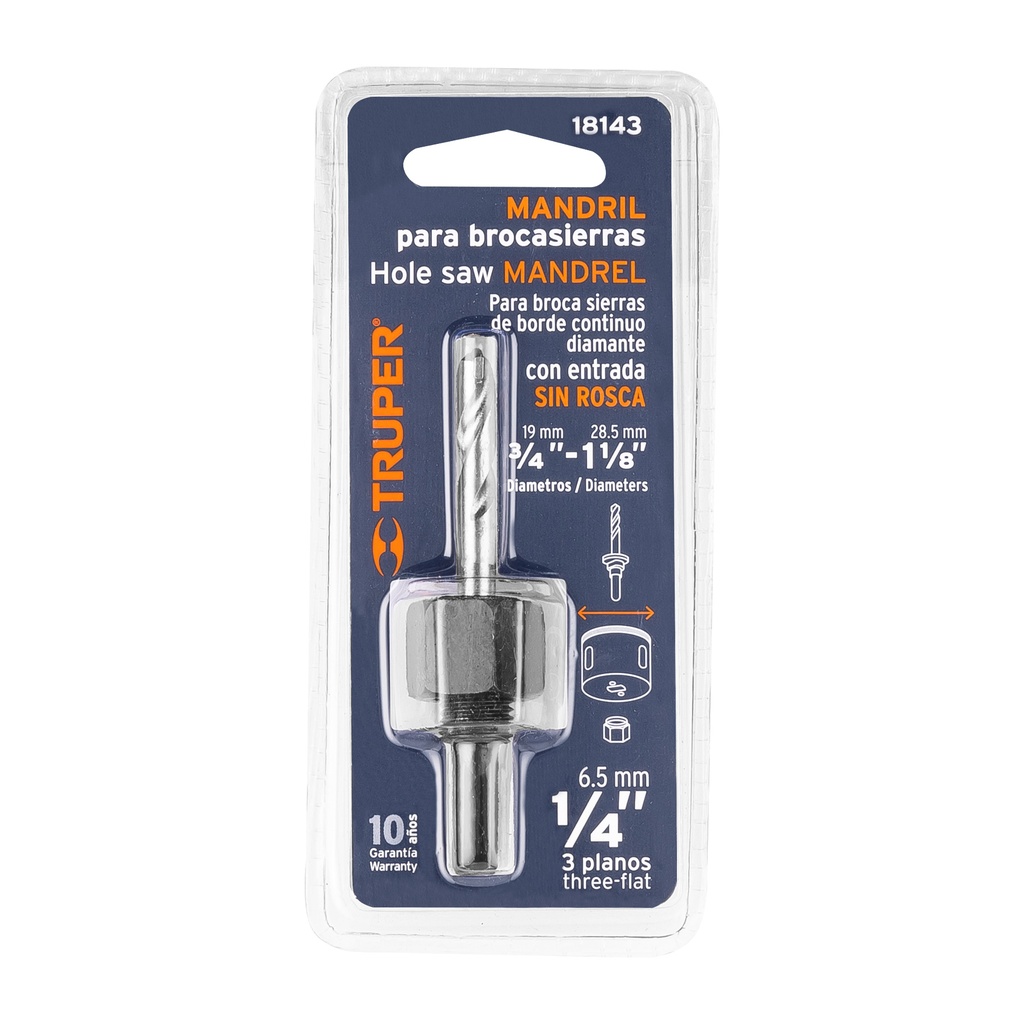 MANDRIL PARA CORTA CIRCULOS 1/4 18143 TRUPER