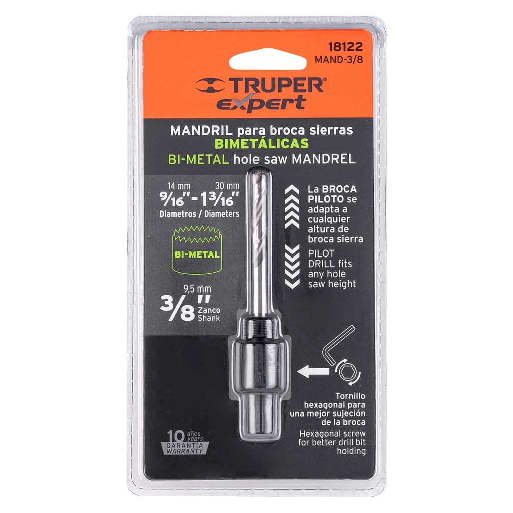 MANDRIL PARA CORTA-CIRCULOS 3/8 18122 TRUPER