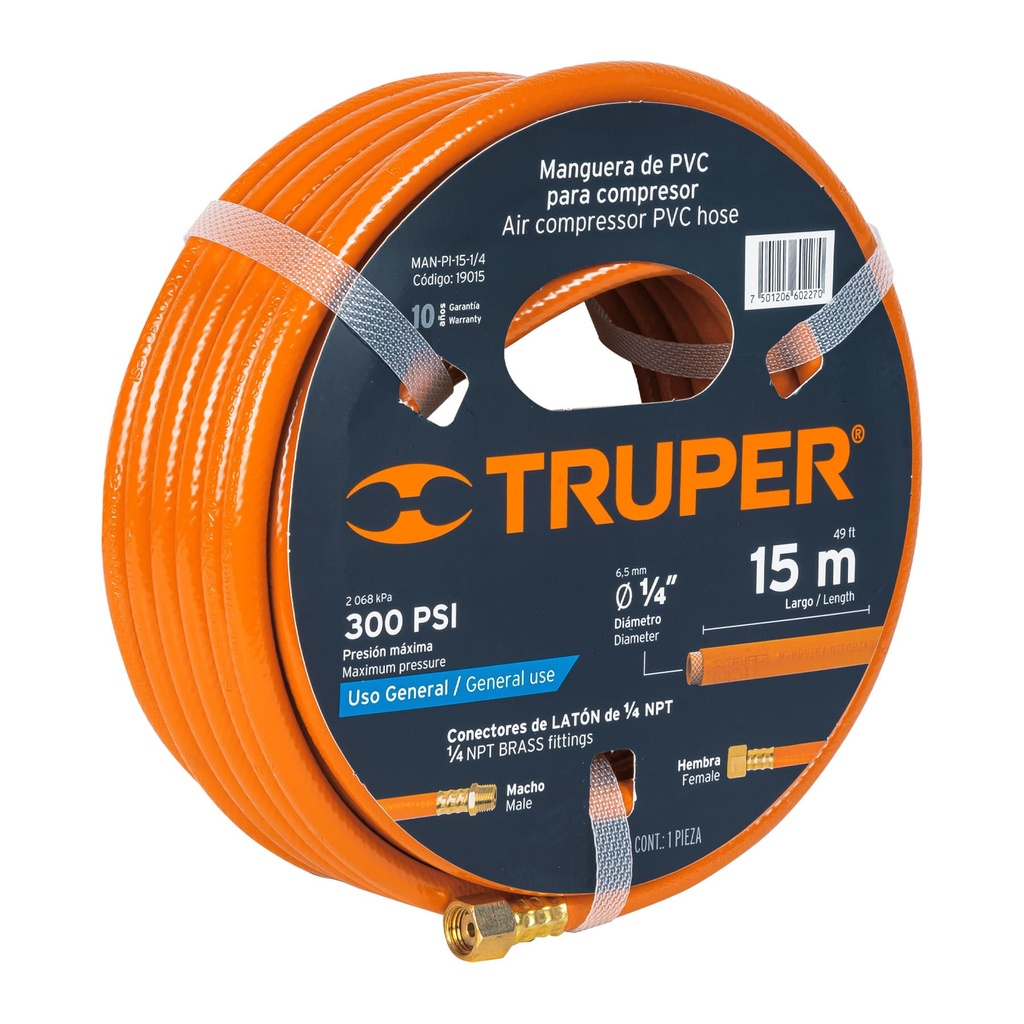 MANGUERA ARMADA 1/4" P/PINTOR 15MTS. 19015 TRUPER