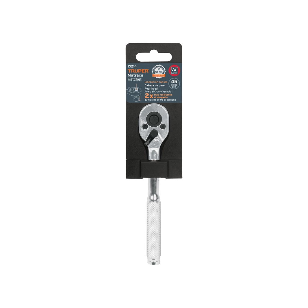 MATRACA CUADRO 1/4 CABEZA/PERA 30 DIENT 13214 TRUPER