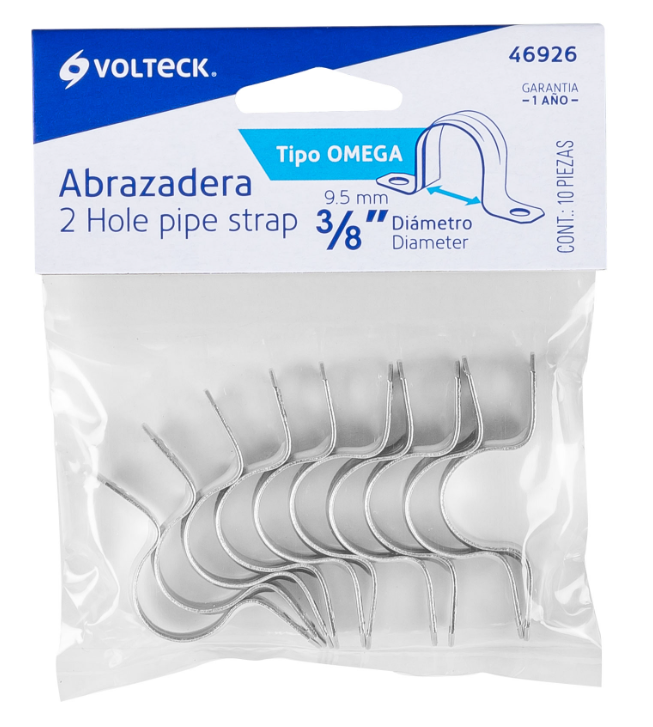 PAQUETE ABRAZADERA OMEGA 3/8" 46926 VOLTECK