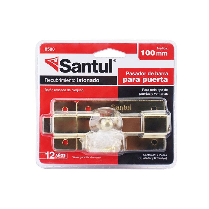 PASADOR DE ACERO LATONADO 8580 100MM SANTUL