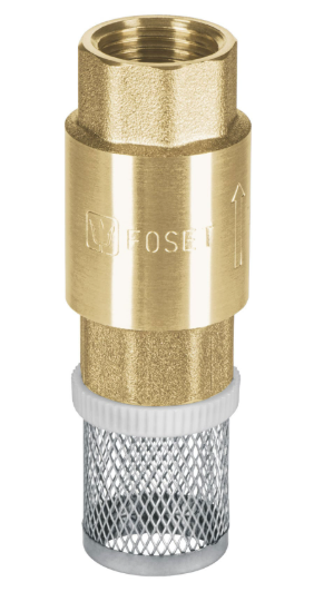 PICHACHA TIPO CHECK DE LATÓN, REJILLA DE ACERO DE 1"