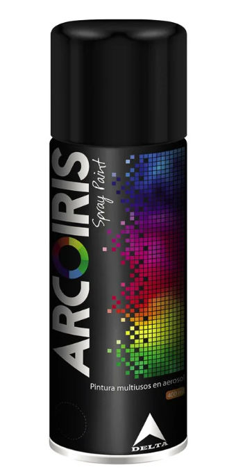 PINTURA SPRAY NEGRO BRILLANTE 400 ML ARCOIRIS