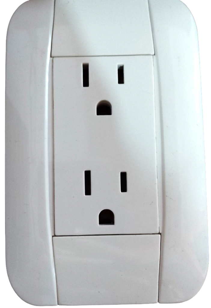 PLACA CON 2 CONTACTOS (2POLOS+TIERRA ATERRIZADO) MARFIL PT1744