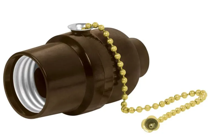 PORTALAMPARA CON CADENA Y CONTACTO DOBLE PT1533