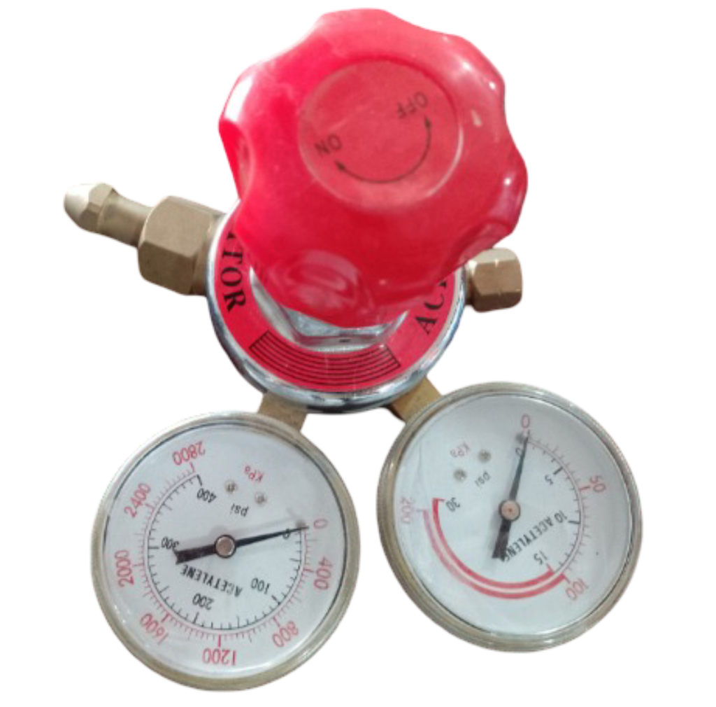 REGULADOR DE ACETILENO CON PERILLA ROJA