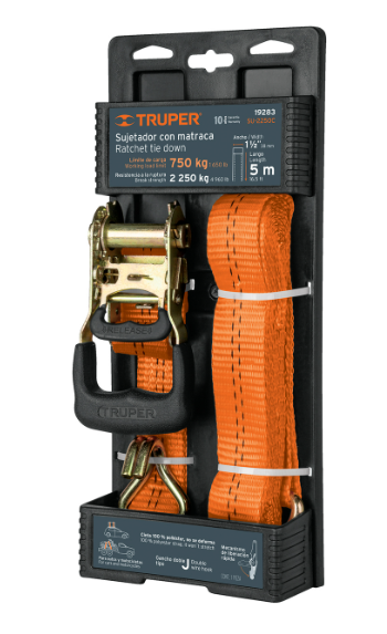 SUJETADOR CON MATRACA DE 1 PZS  1-1/2" 2250KG 19283 TRUPER