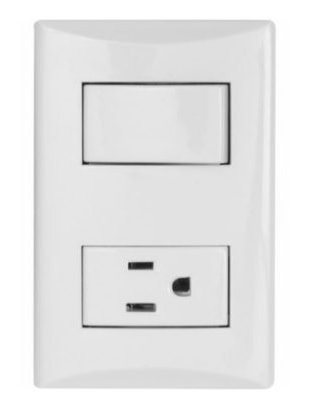 SWITCH COMBINADO 15AMP 125V BLANCO PLATA 1006-W EAGLE