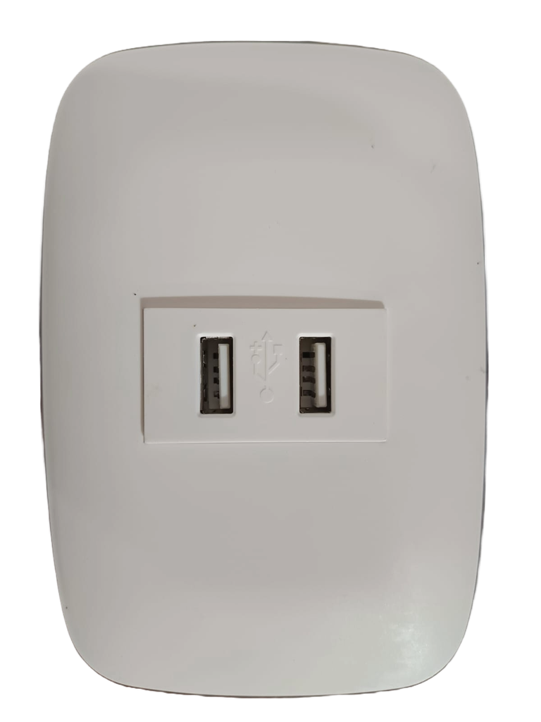 TOMA USB DOBLE 5.0V 1000mA 2000mA LINEA DS BLANCO MAXTOOL