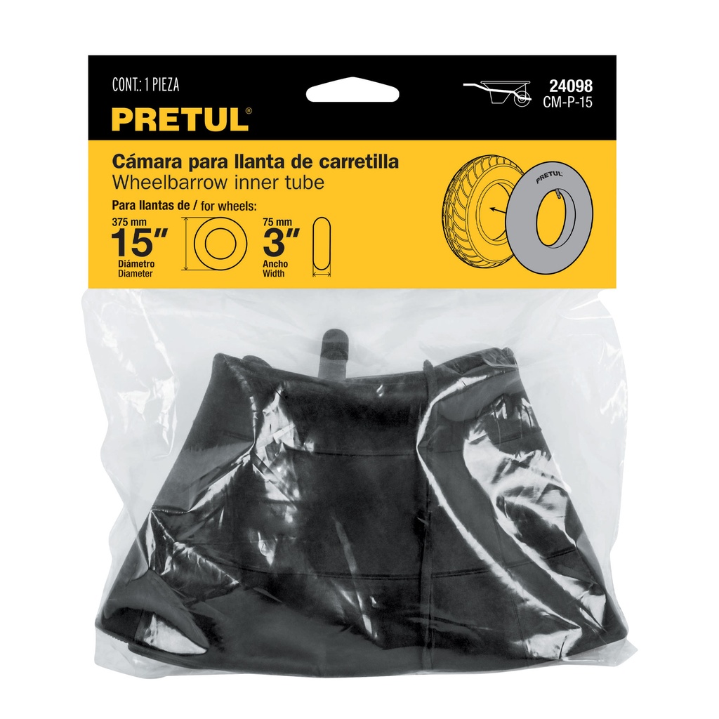 TUBO PARA LLANTA DE CARRETILLA 14X3"