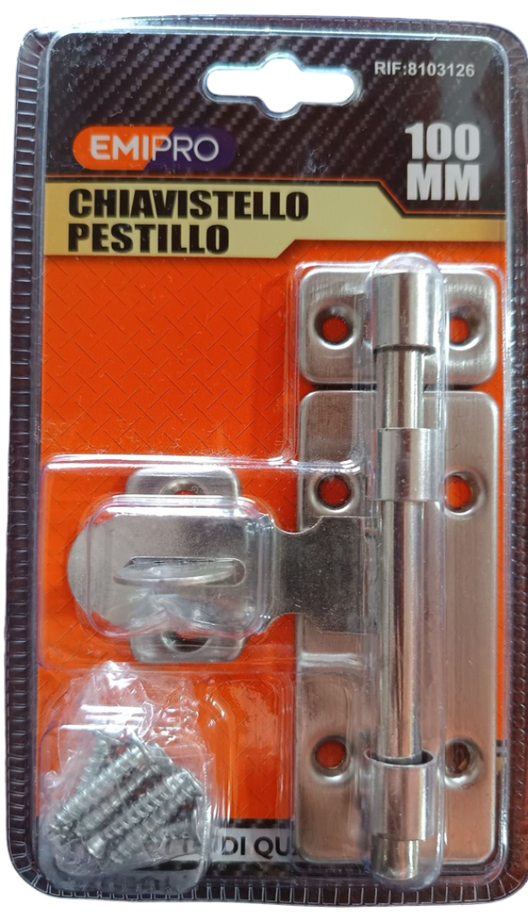 PASADOR CON PORTA CANDADO ACERO 100CM EMIPRO