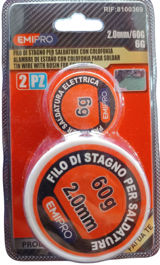 ALAMBRE DE ESTAÑO CON PASTA DE 2.00MM Y 60G