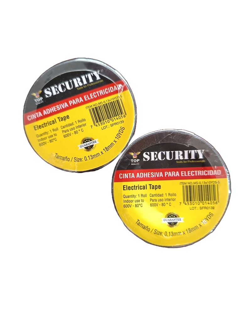 CINTA AISLAR MEDIDAS 0.13MMX18MMX10 YARDAS RESITENCIA 600V-80°C SECURITY