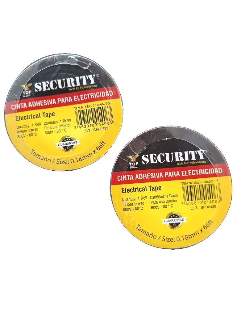 CINTA AISLANTE ELECTRICA 0.18MMX66FT (22YRD9) SECURITY