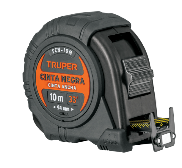 FLEXOMETRO CONTRA IMPACTOS 10M CINTA NEGRA 32MM 103057 TRUPER