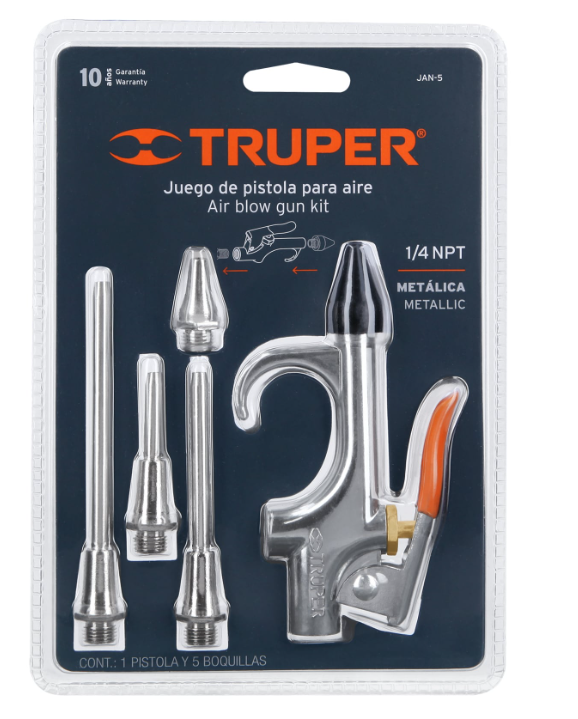 JUEGO DE PISTOLA SOPLETEADORA CON 5 BOQUILLAS 19077 TRUPER