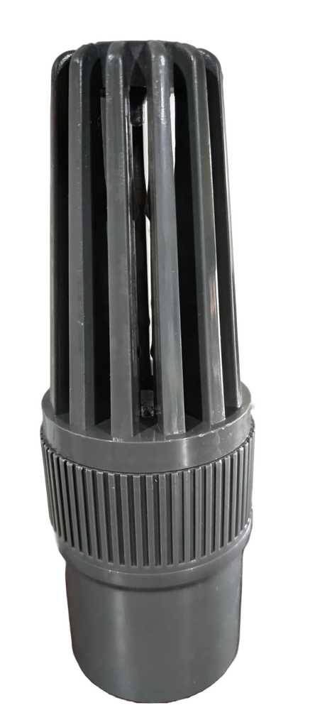 VALVULA DE PIE DE PVC 200PSI DE 1 1/4" CON ROSCA (GRIS)