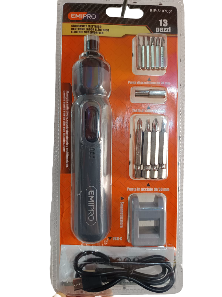 DESARMADOR ELECTRICO 13 PZS. 8107651 EMIPRO