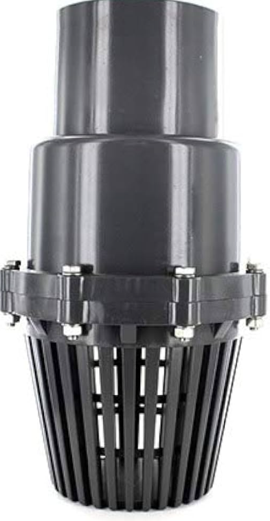 VALVULA DE PIE DE PVC 200 PSI DE 2-1/2"