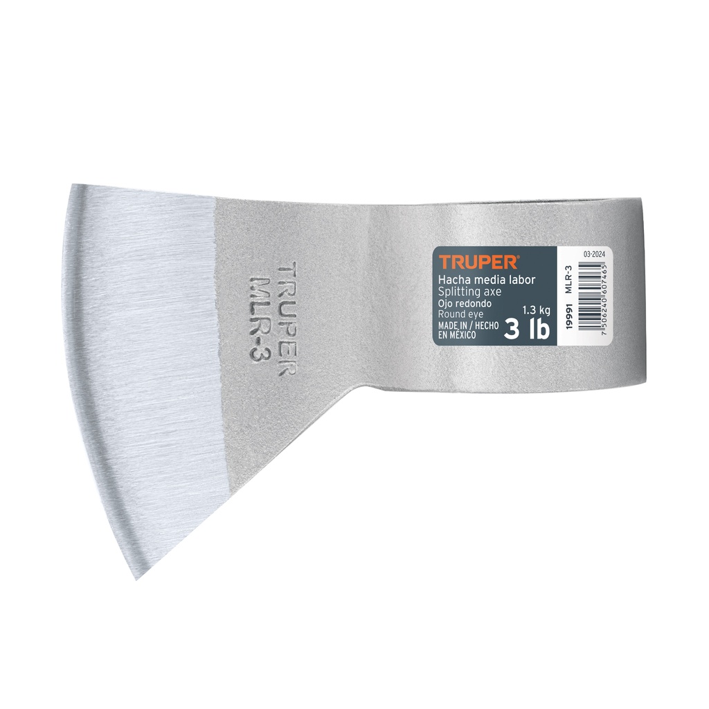 HACHA MEDIA LABOR OJO REDONDO 3 LB SIN MANGO 19991 TRUPER