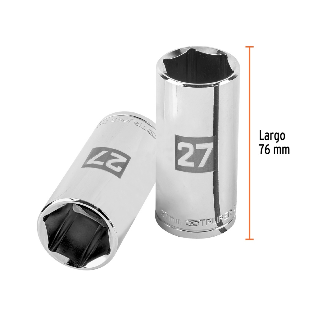 DADO CUADRO 1/2" ESTRIADO MILIMETRICO 