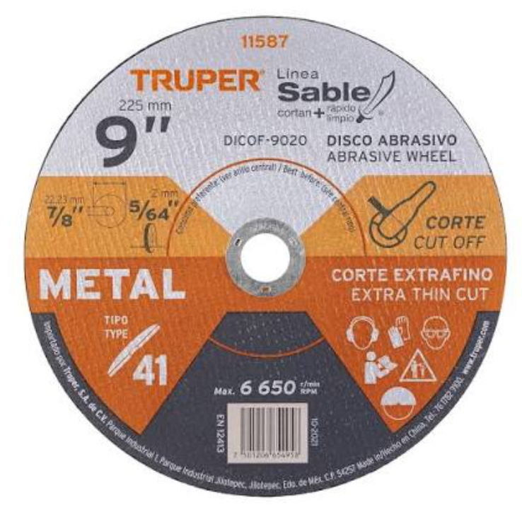 DISCO DE OXIDO DE ALUMINIO 9"" 2MM