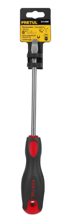DESARMADOR PLANO 5/16'X6' MANGO COMFORT GRIP 21485 PRETUL