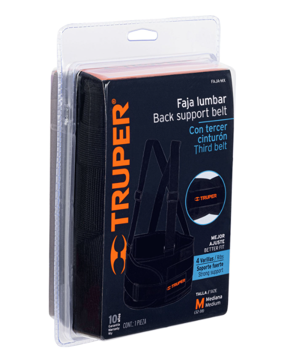 FAJA LIMBAR CON TERCER CINTURON TALLA M 14216 TRUPER