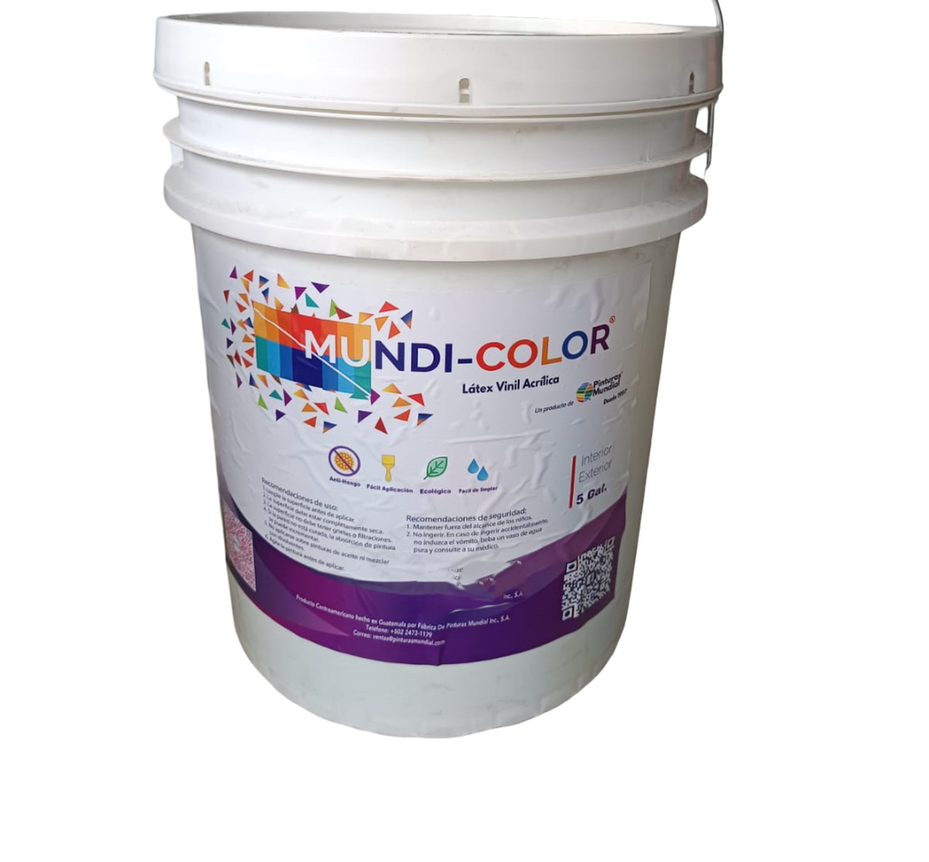 CUBETA 5GL PINTURA LATEX VINIL ACRILICA AMARILLO MUNDI-COLOR