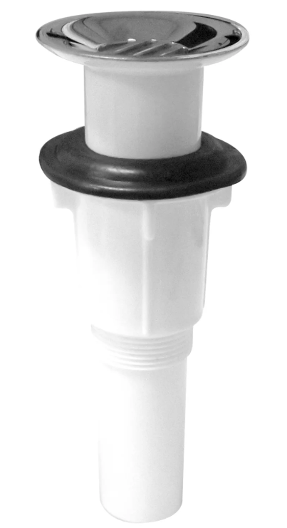 DESAGUA P/LAVAMANOS PLASTICO BLANCO DE  1 1/4" X 7" REJILLA CROMADA 9737 FAMA