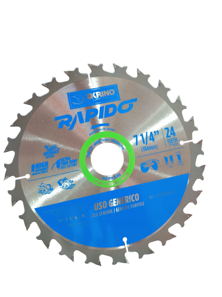 SIERRA CIRCULAR 7 1/4" 1/4X30X24T CARB MADERA 1843024 KRINO