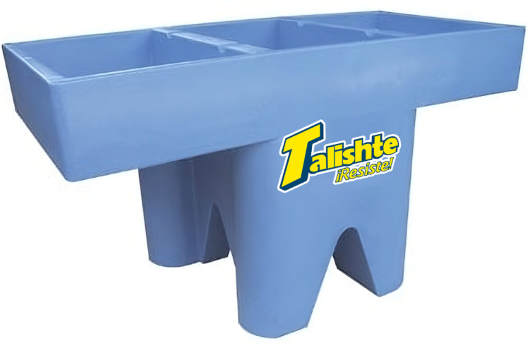 PILA PLASTICA 2 LAVADEROS AZUL TALISHTE