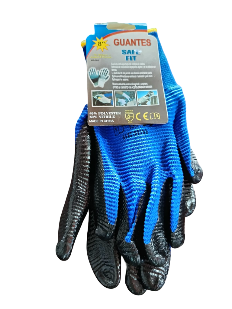 GUANTES MULTIUSOS AZUL #8 SAFE FIT