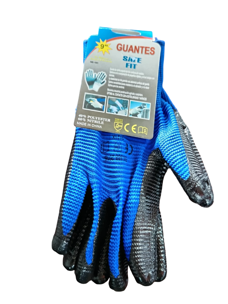 GUANTES MULTIUSOS AZUL #9 SAFE FIT