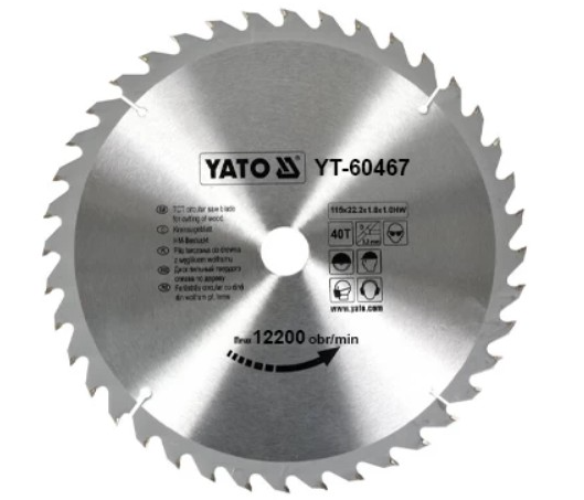 DISCO PARA MADERA 4-1/2X40T YT-60467 YATO