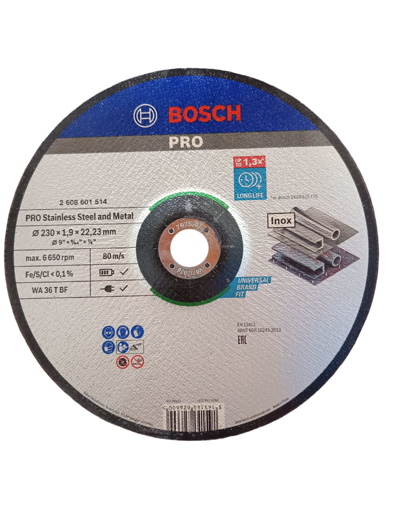 DISCO DE CORTE INOX 9X5/64X7/8 STANDARD DEP H021627 BOSCH