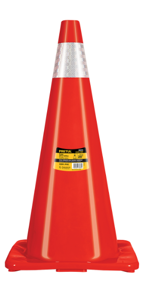 CONO DE PRECAUCION DE 70CM DE PVC CON REFLEJANTE 28254 PRETUL