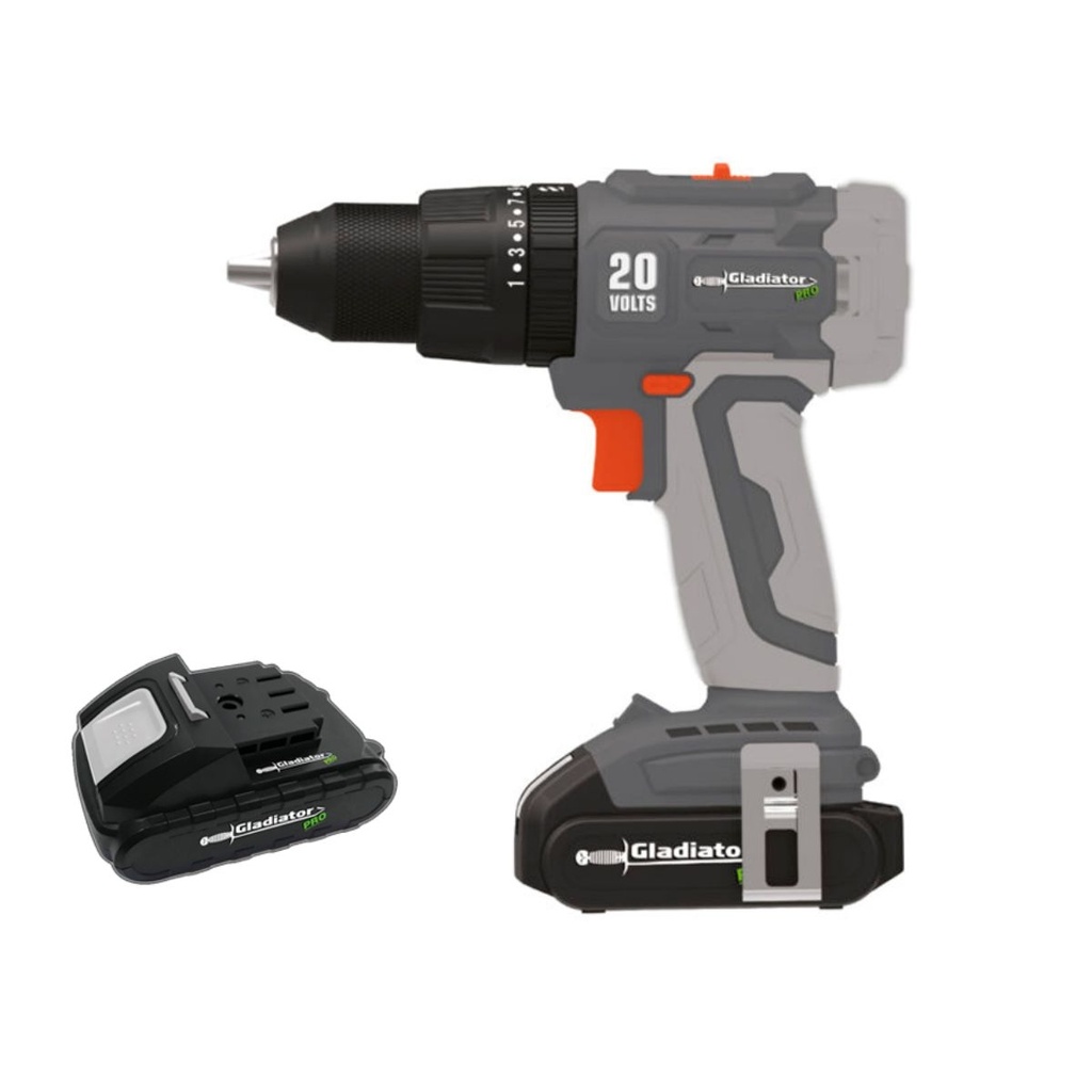 TALADRO PERCUTOR GLP 1/2 20V-1BAT TPG813-20K1 GLADIADOR