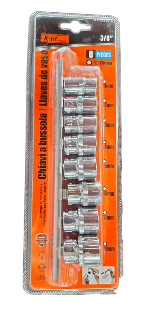 KIT DE COPAS 3/8 10PZS. 2385516 KMT TOOLS