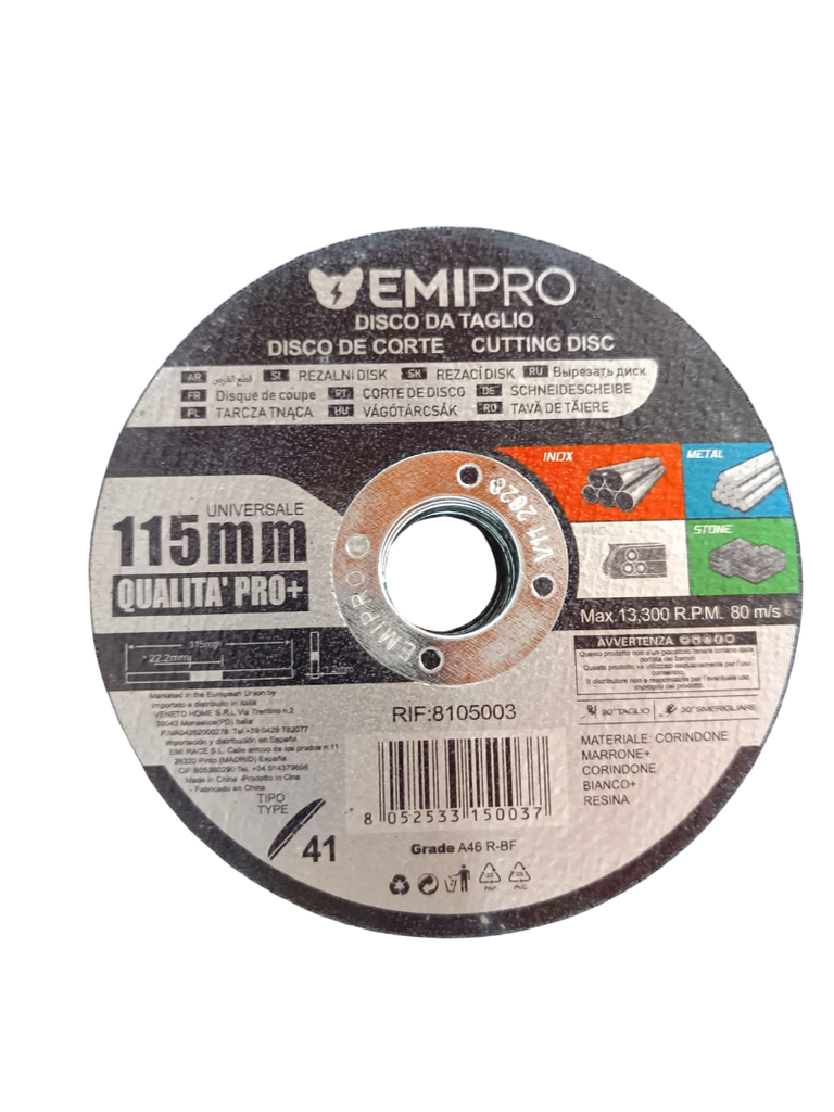 DISCO CORTE MULTIUSOS 4-1/2 115MM 8105003 EMIPRO