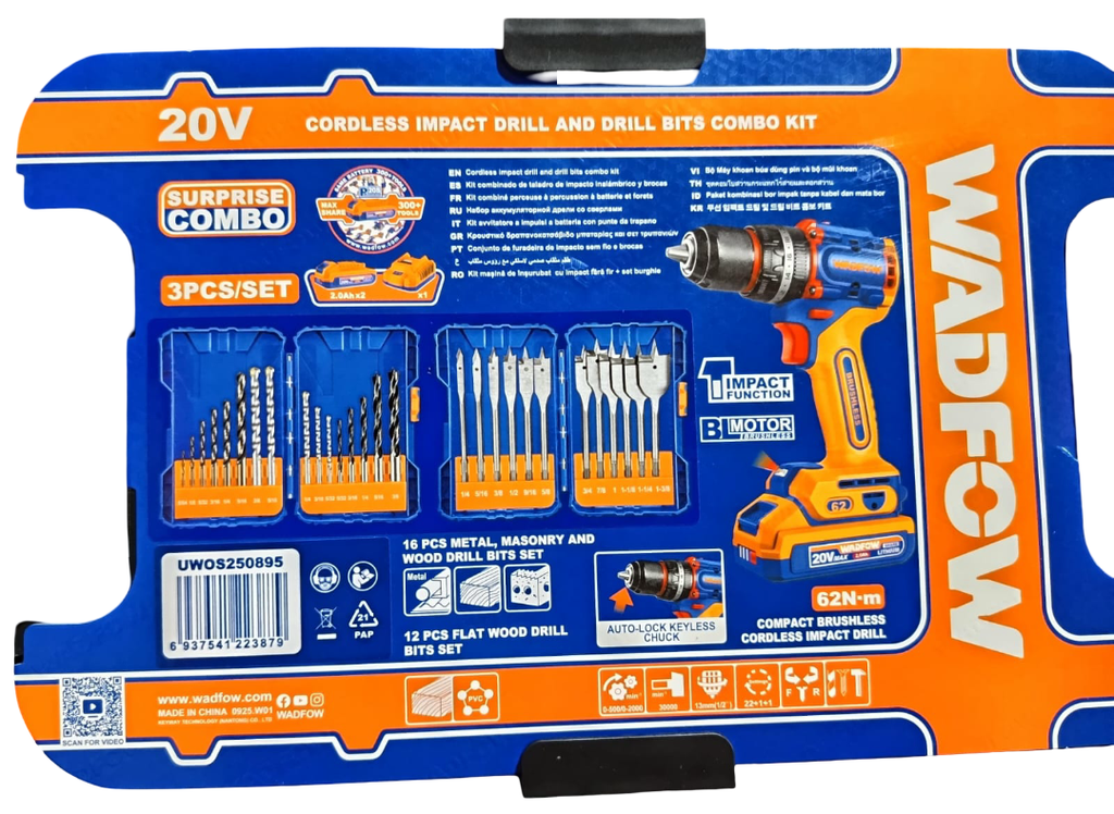 TALADRO PERCURTOR 20V S/C 2B BR UWOS250895CJ WADFOW