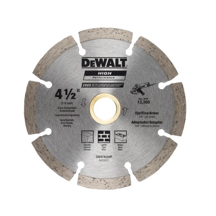 DISCO DIAM. SEGMENTADO PLUS 4-1/2 DW47452HP DEWALT