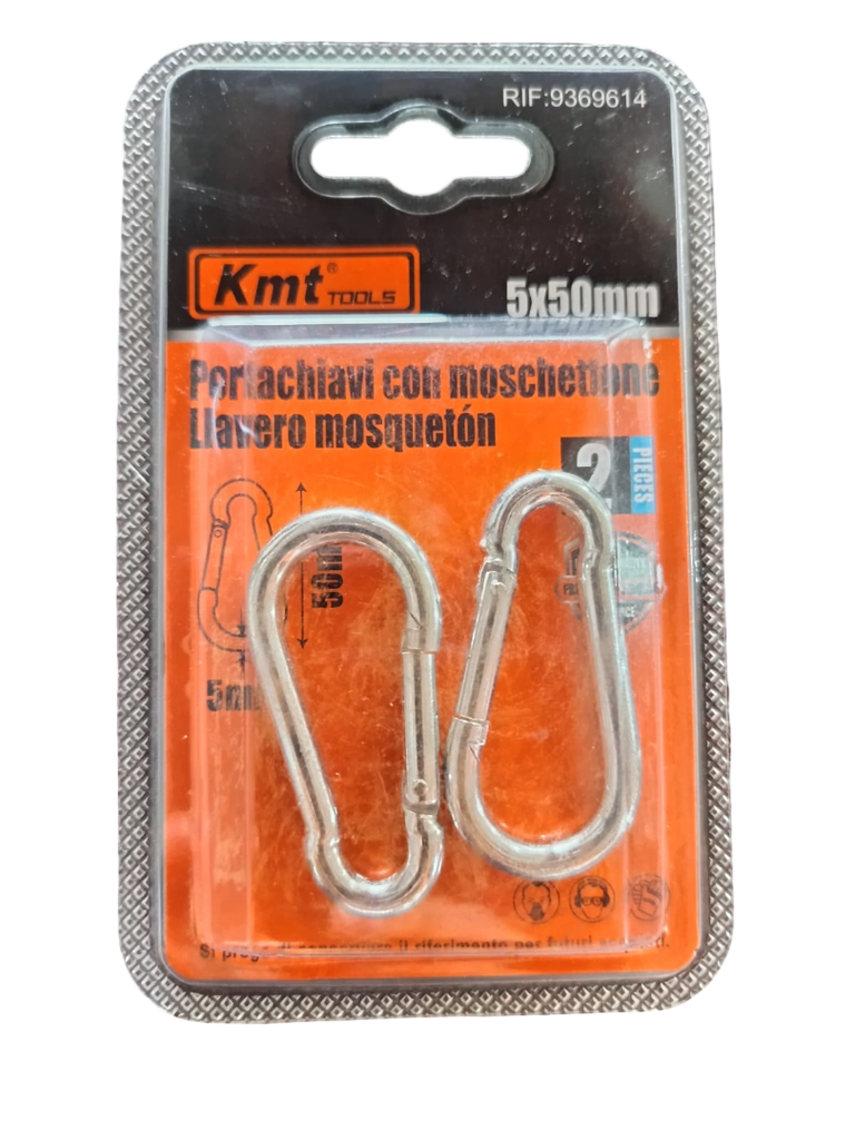 LLAVE MOSQUETON 5X50MM 2 PZS